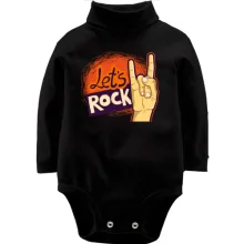 Детское боди с длинным рукавом с надписью Let`s rock